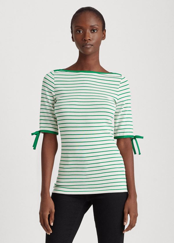 Top Ralph Lauren Striped Algodão-Blend Mulher 69810-BLCN